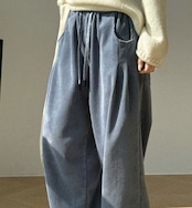 コーデュロイ 裏フリース ワイドパンツ