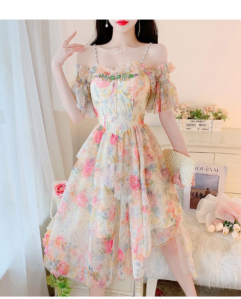 ❤️ガーリー❤️華やかCUTEワンピ】春夏おすすめ✨花柄オフショルダー