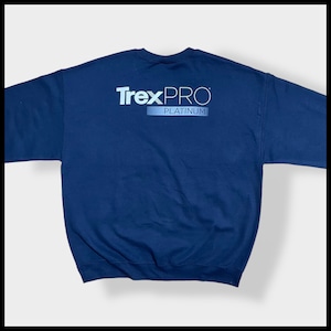 【USA古着】企業系 企業ロゴ Trex PRO ロゴ バックプリント スウェット トレーナー ビッグシルエット ネイビー 古着