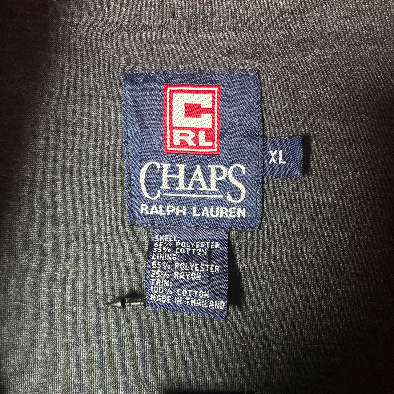 90s CHAPS RALPH LAUREN ナイロンジャケット ブルー 袖ロゴ XL