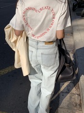 オバーサイズハートプリントT D1378