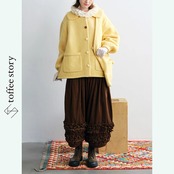 【2color】三つ編みポケットと異色ボタンの詩コート 《P0292》