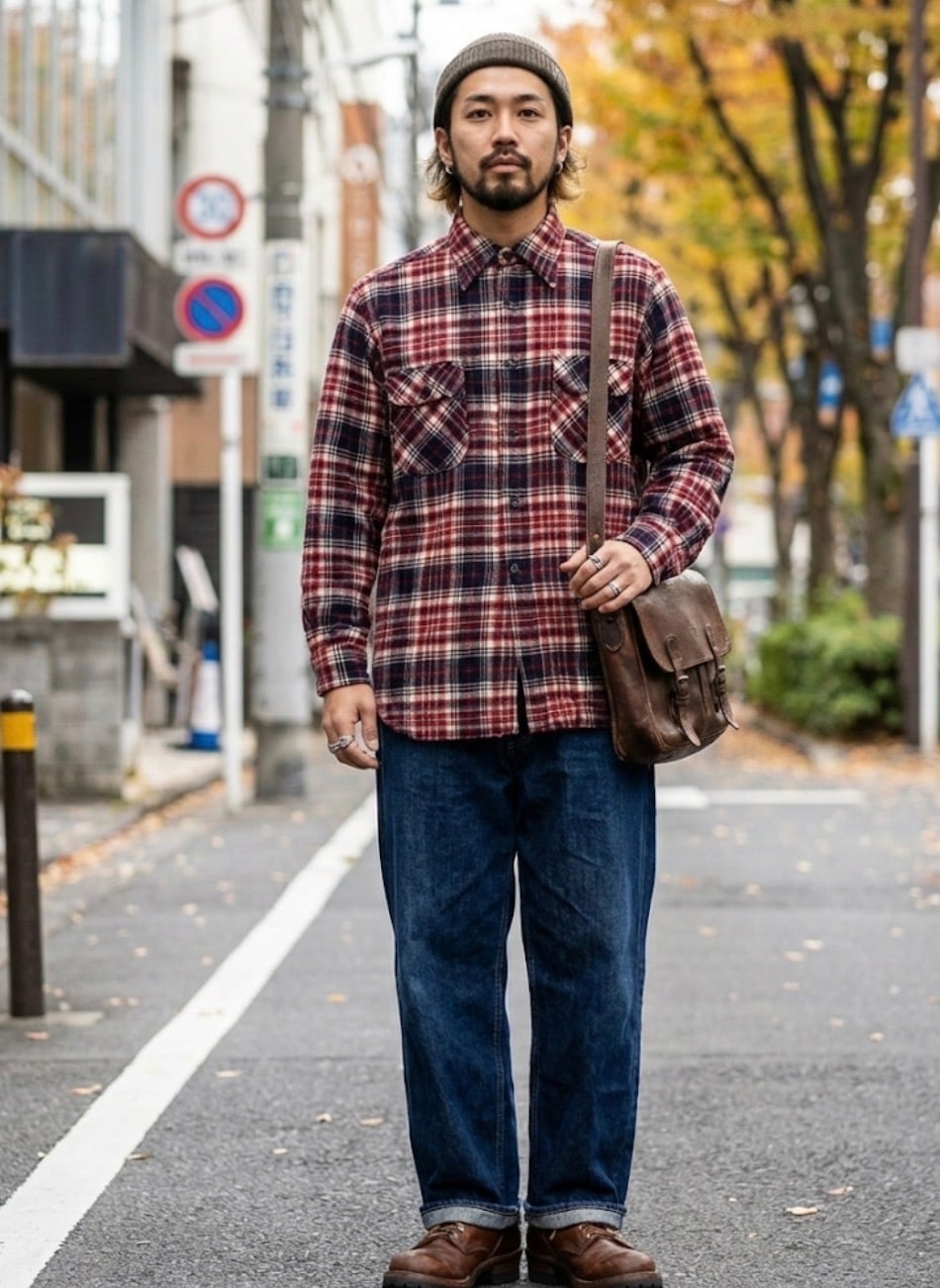 Used 古着 ショート丈ウールチェックブルゾン vintage 90s フェイク