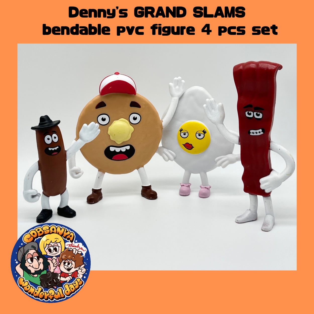 Denny's GRAND SLAMS  bendable pvc figure 4 pcs set