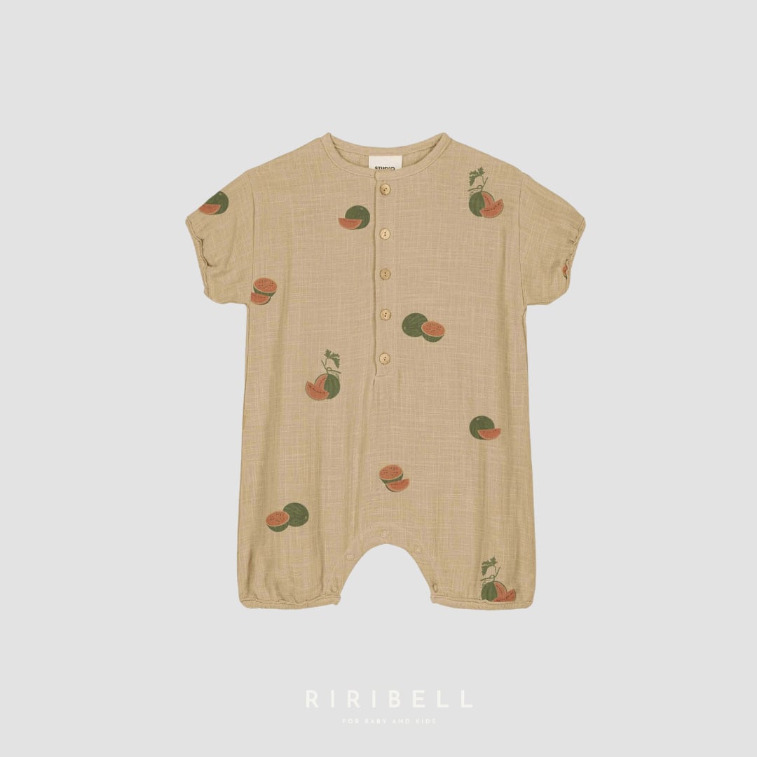 予約/送料無料【STUDIO BOHEME】ROMPER BEBECITO - STARFISH / WATERMELON (gauze)