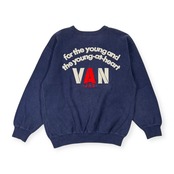 70s 80s VAN JAC ヴァンヂャケット バック アーチロゴ スウェット トレーナー L/ネイビー系 メンズ アイビー トラッド ビンテージ