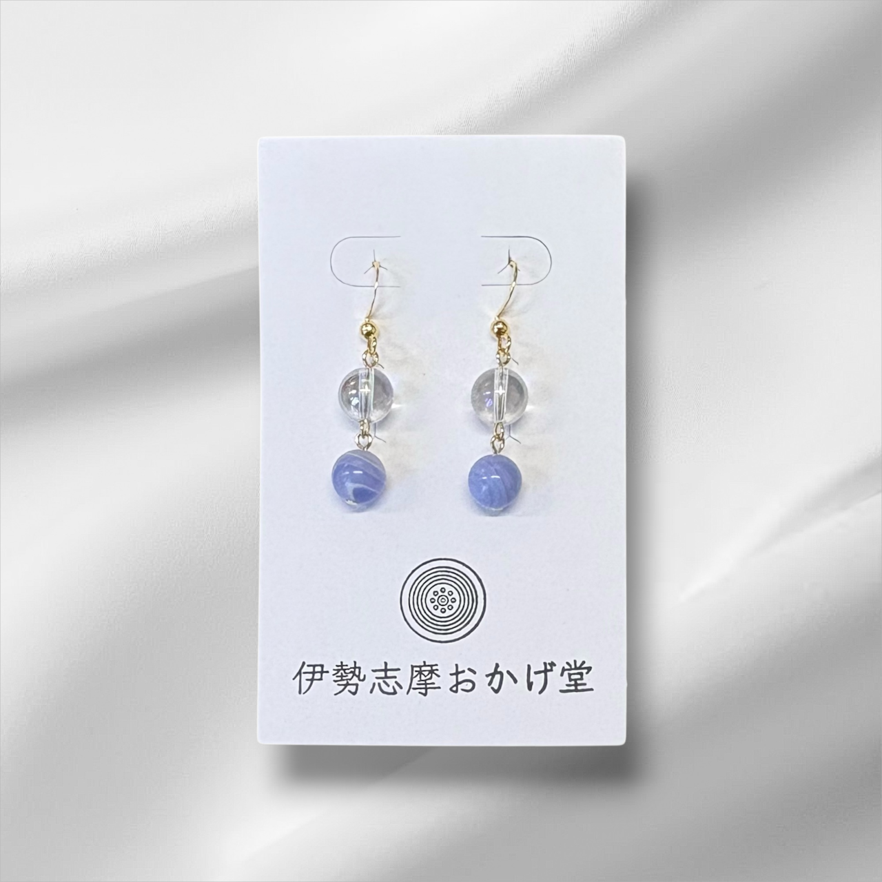 8月誕生石ピアス(ブルーレース)