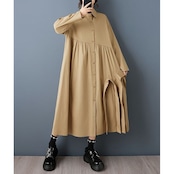 ボリューム フレア シャツワンピース  00354