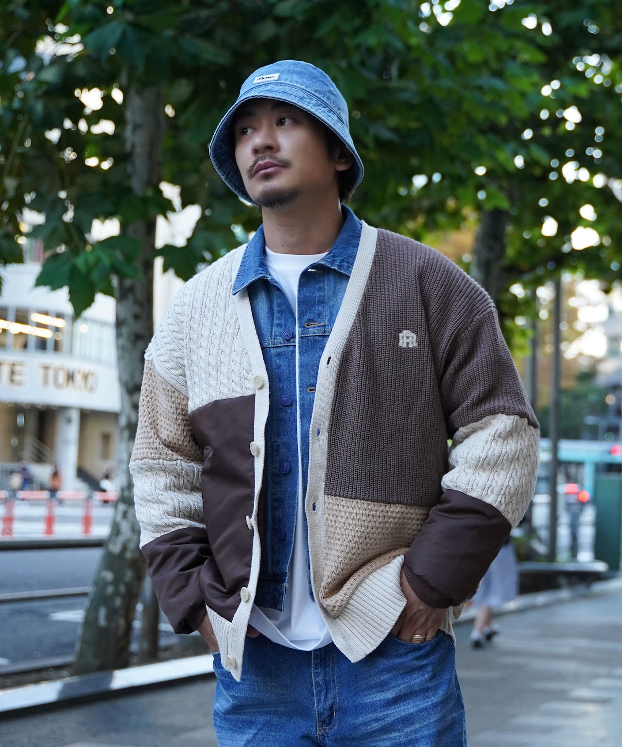 【#Re:room】PATCHWORK DESIGN KNIT CARDIGAN［REK127］