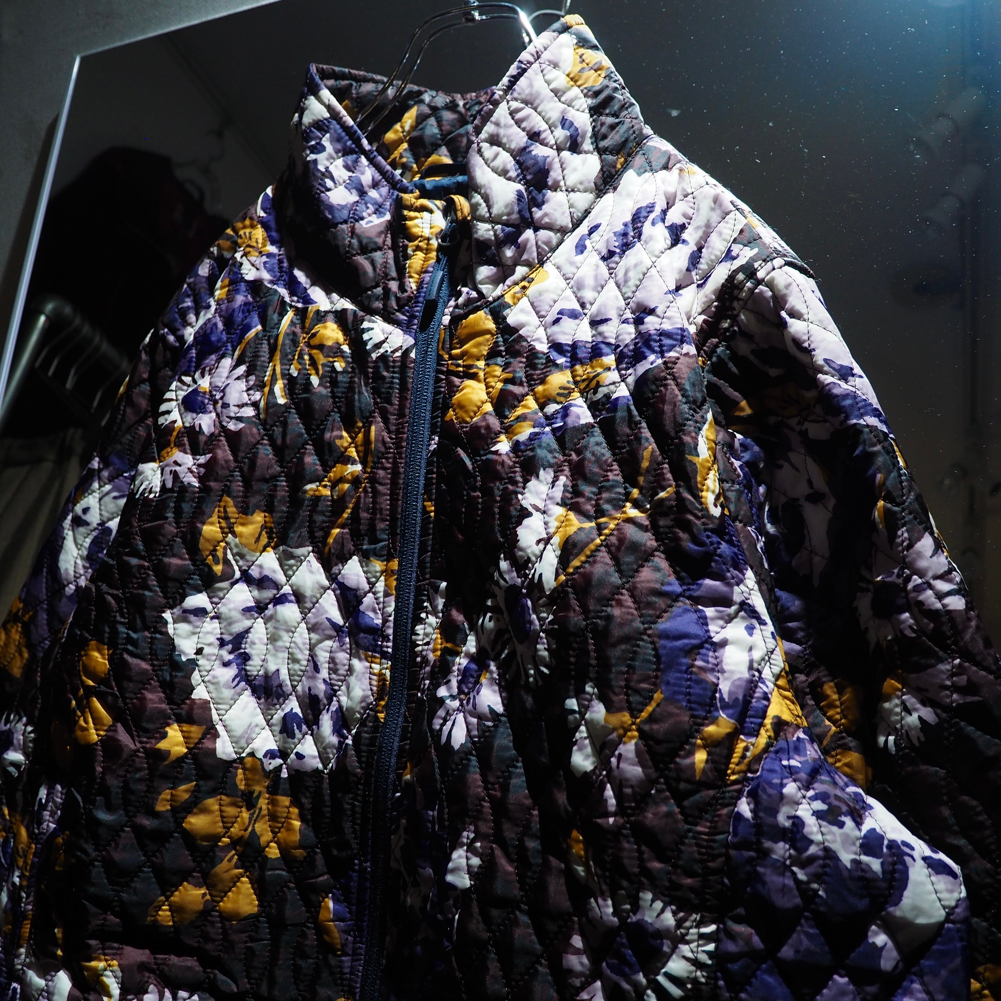 " LANDS END " Beautiful Flower full pattern Design quilting track jacket