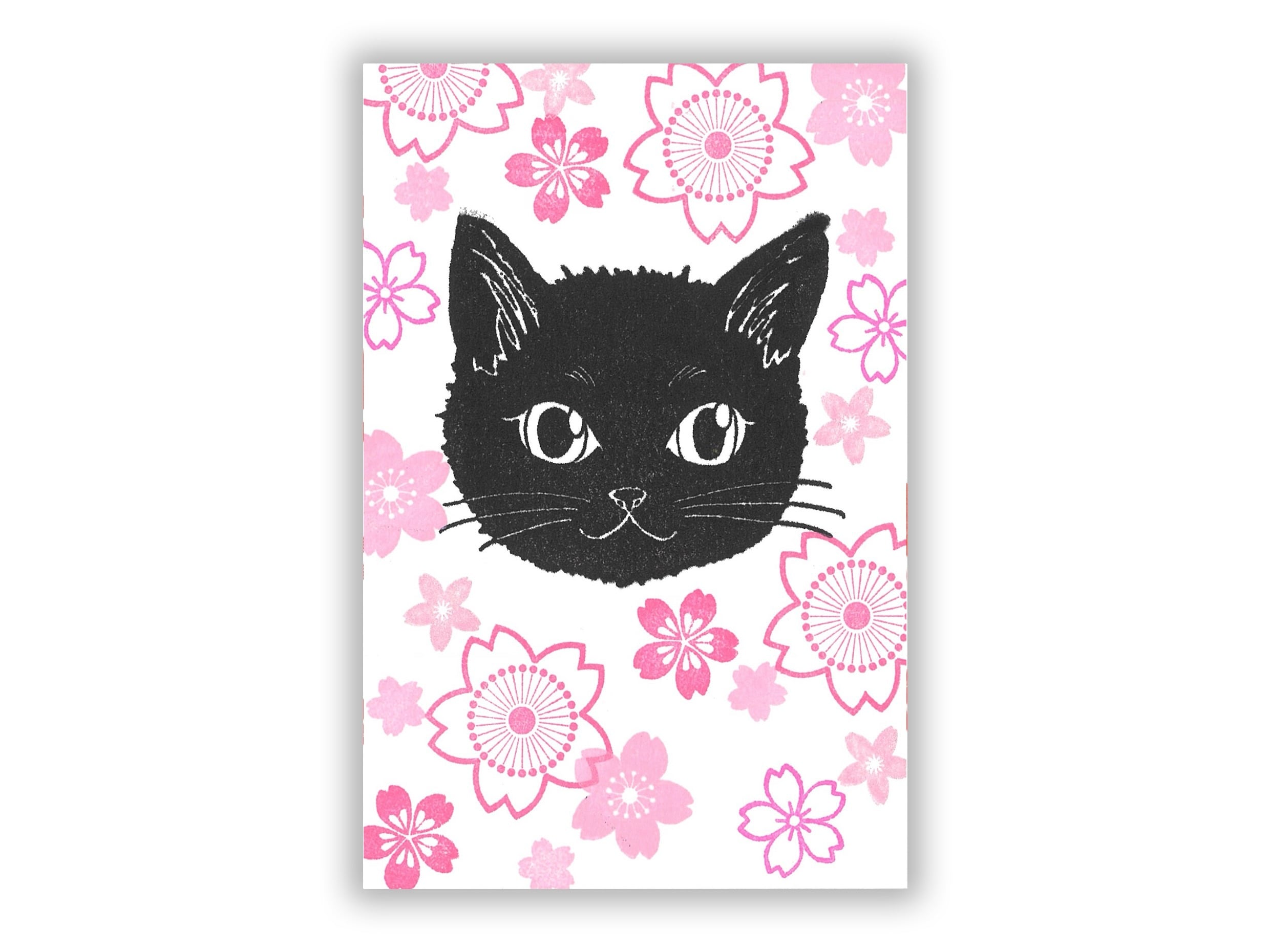 花猫御朱印帳 〜桜〜(直書き専用/片面)