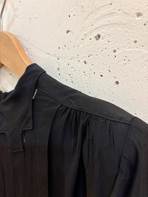 30's40's black rayon blouse