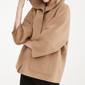 Short cape hooded wool coat(SN152)