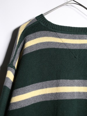 "TOMMY HILFIGER" good coloring border cotton knit