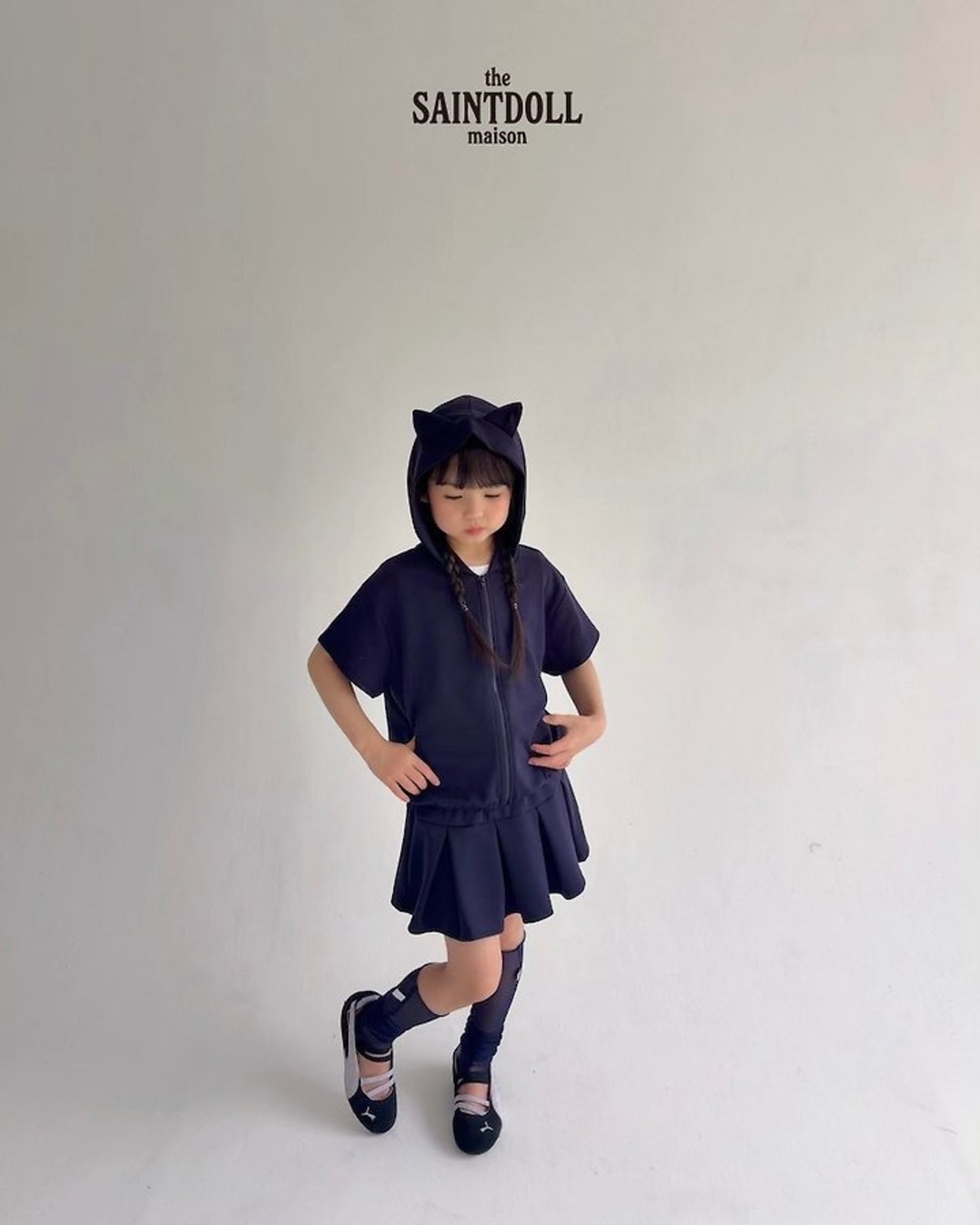 [SAINTDOLL] Nyangnyang Hood Zip-up Top / [세인트돌] 냥냥후드집업