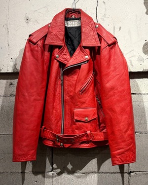 【Caka otto】80's Rare Color Vintage Double Riders Jacket