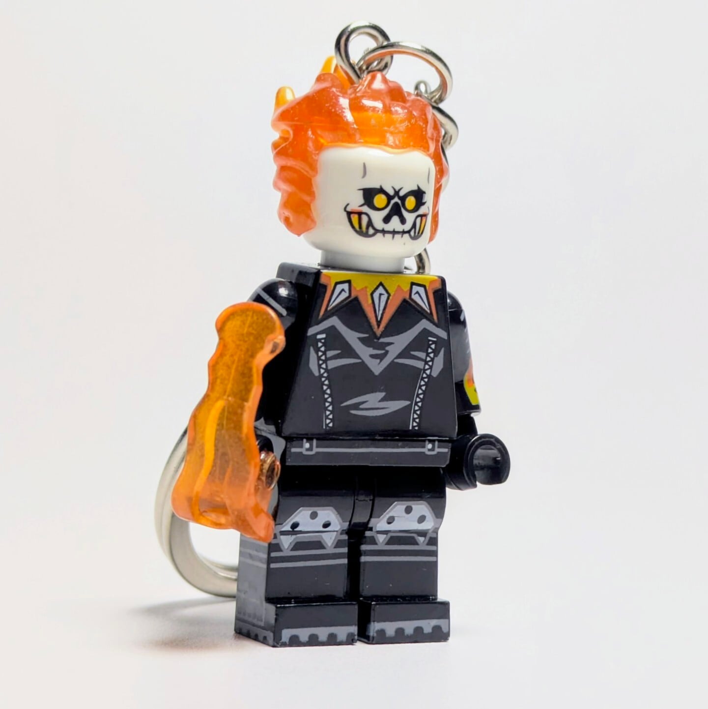 ♧【 ブロックフィギュアキーホルダー 】 Ghost Rider ( ゴーストライダー ) / ジョナサン ( ジョニー ）・ブレイズ / Marvel Comics　〚アメリカン雑貨 アメトイ〛