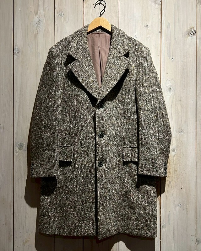 【a.k.a.C.a.k.a vintage】Color Nep Vintage Tweed Chesterfield Coat