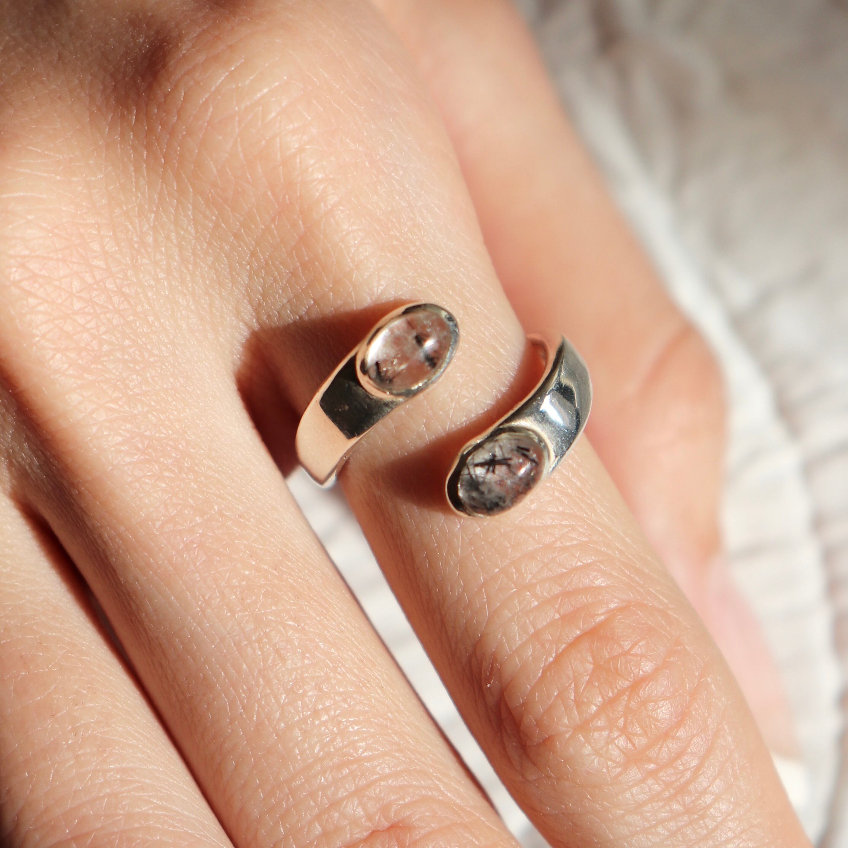 一点物・SV925 Black Rutilated Quartz Ring