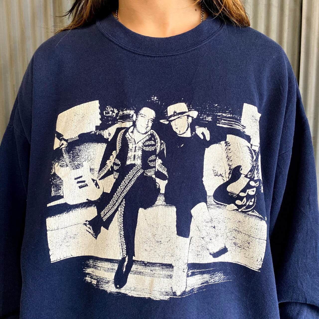 90s JERZEES USA製 無地スウェット ネイビー 2XL