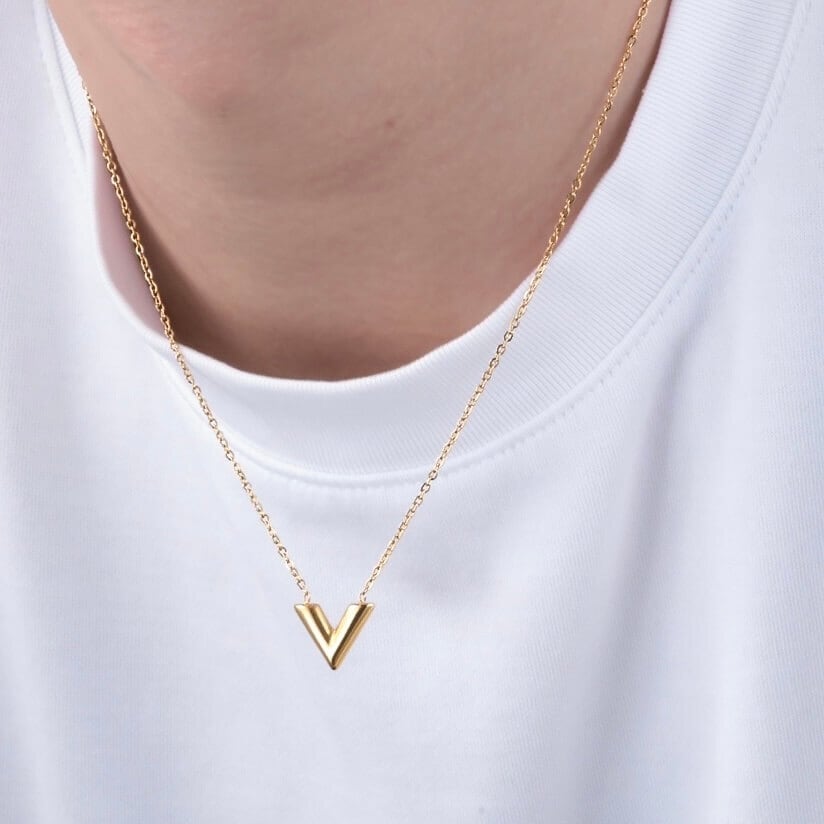 316L V necklace 【GOLD / SILVER / PINK GOLD】VN5-19 | VERIELA