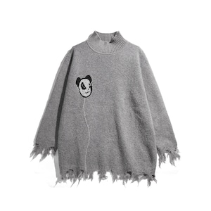 送料無料【HIPANDA ハイパンダ】男女兼用 ニットセーター UNISEX  SWEATER / GREEN・BLACK・GRAY