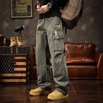 Flap Pocket Cargo Pants with Belt Loops, ◇2color H0825