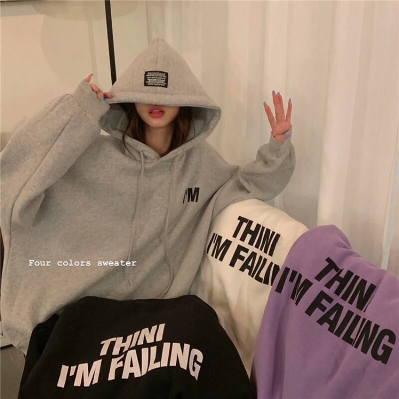 セーター ベルベットルーズプリントプルオーバー フードジャケット トップス ブラックストロベリース73883809768