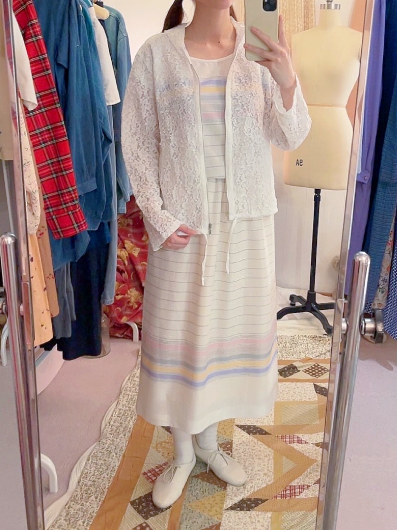 white flower lace hoodie