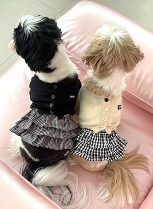 予約【MININUT】MERINO 3TIER FRILL CHECK SKIRT (3Color)