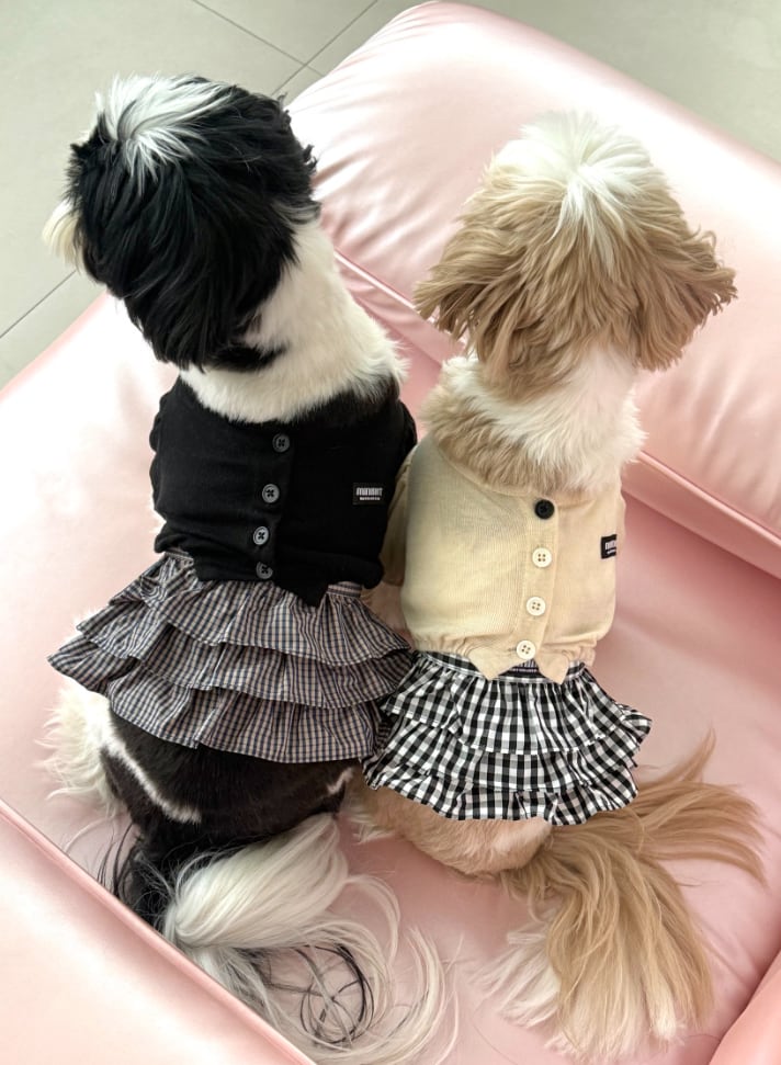 予約【MININUT】MERINO 3TIER FRILL CHECK SKIRT (3Color)