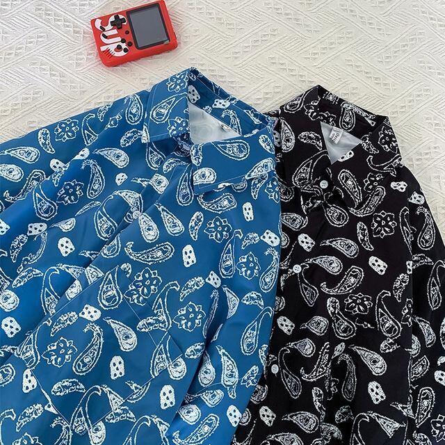 CIOTA ペイズリー柄 長袖シャツ ネイビー系 6 CIOTA ペイズリー柄 長袖