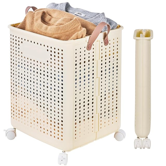 VECELO ランドリーバスケット 洗濯物かご 幅37.7×奥行37.5×高さ50.5cm