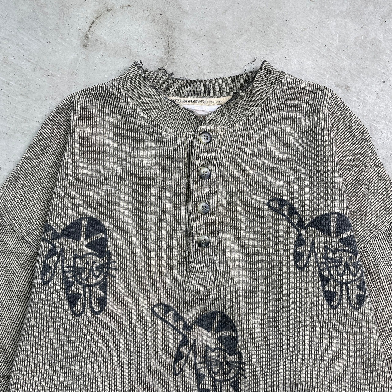 90年代 ボロ Laurie Jo Designs アニマルプリント ヘンリーネック 