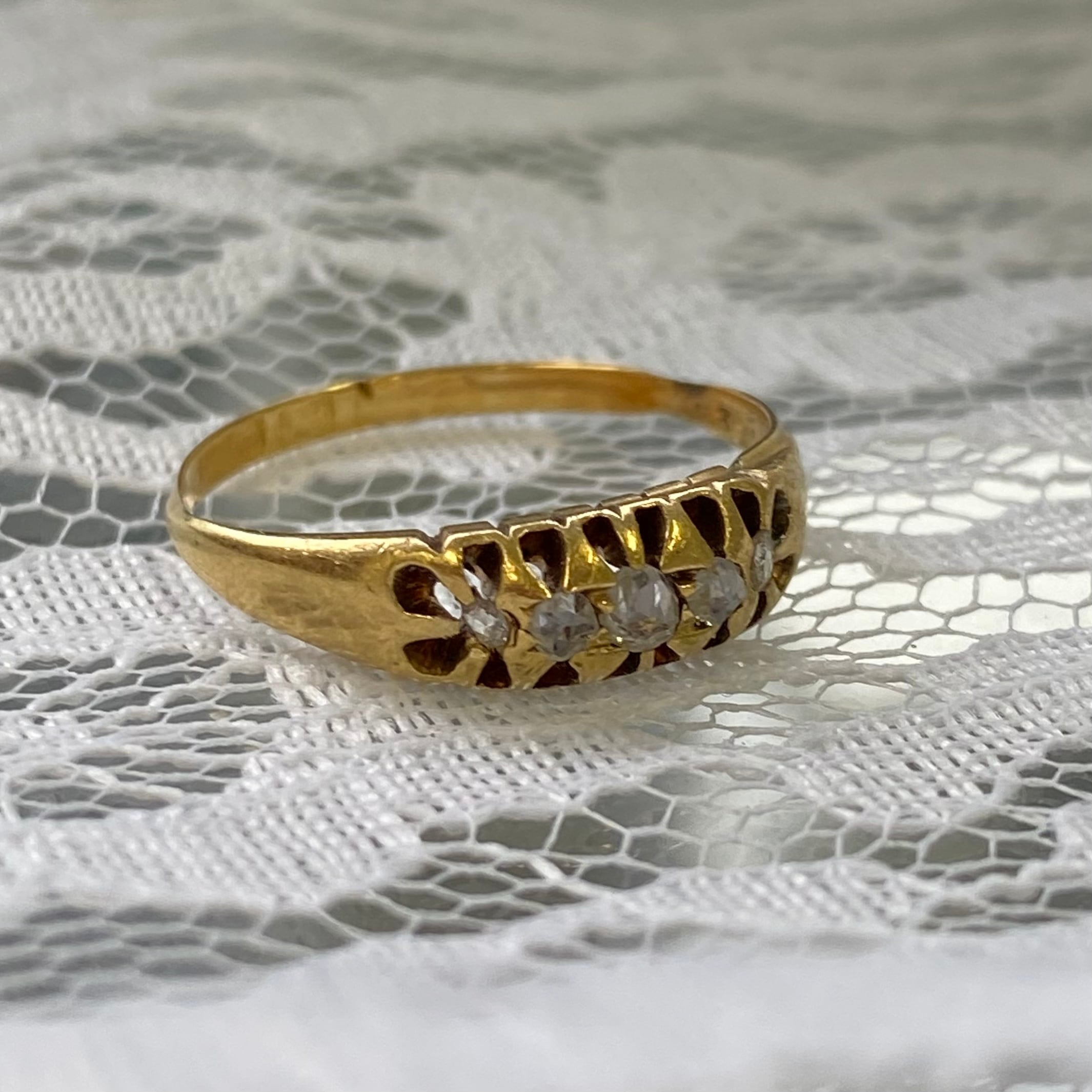 イギリス アンティークリング 18金 K18 アンティーク ローズ