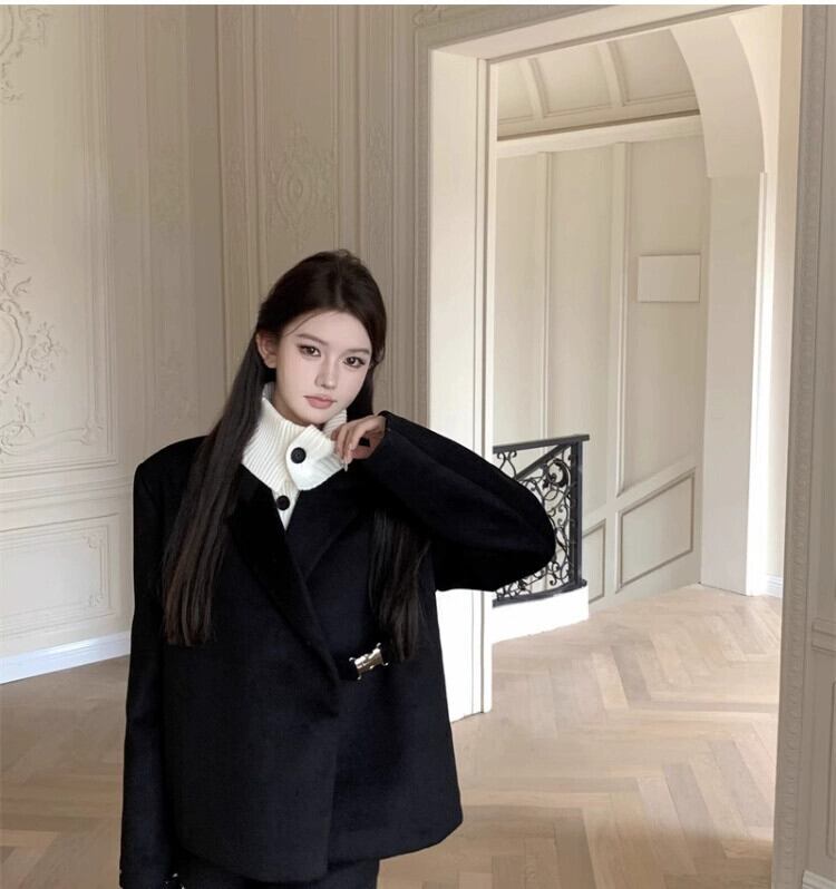 送料無料】アウター Xiaoxiangfeng 金持ち娘スーツスーツウールコート