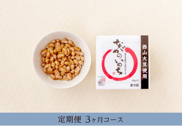 西山大豆のながのいのち納豆（45g×3）×12個【定期便3ヵ月コース】