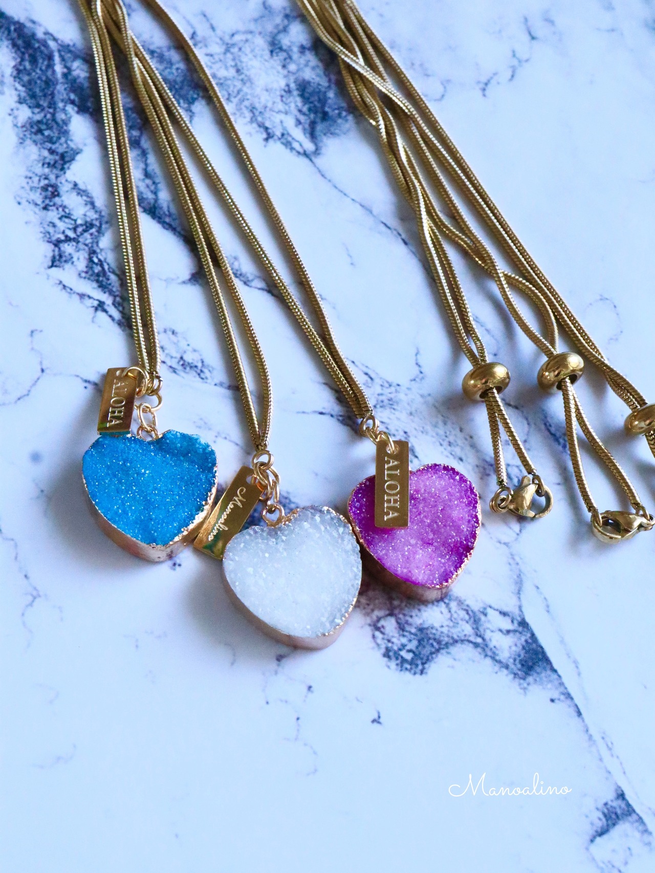 Druzy Pu'uwai Heart necklace(ドゥルージーハートネックレス)