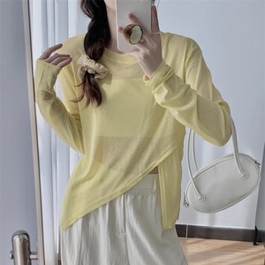 side slit sheer knit tops(6color)＜t2096＞