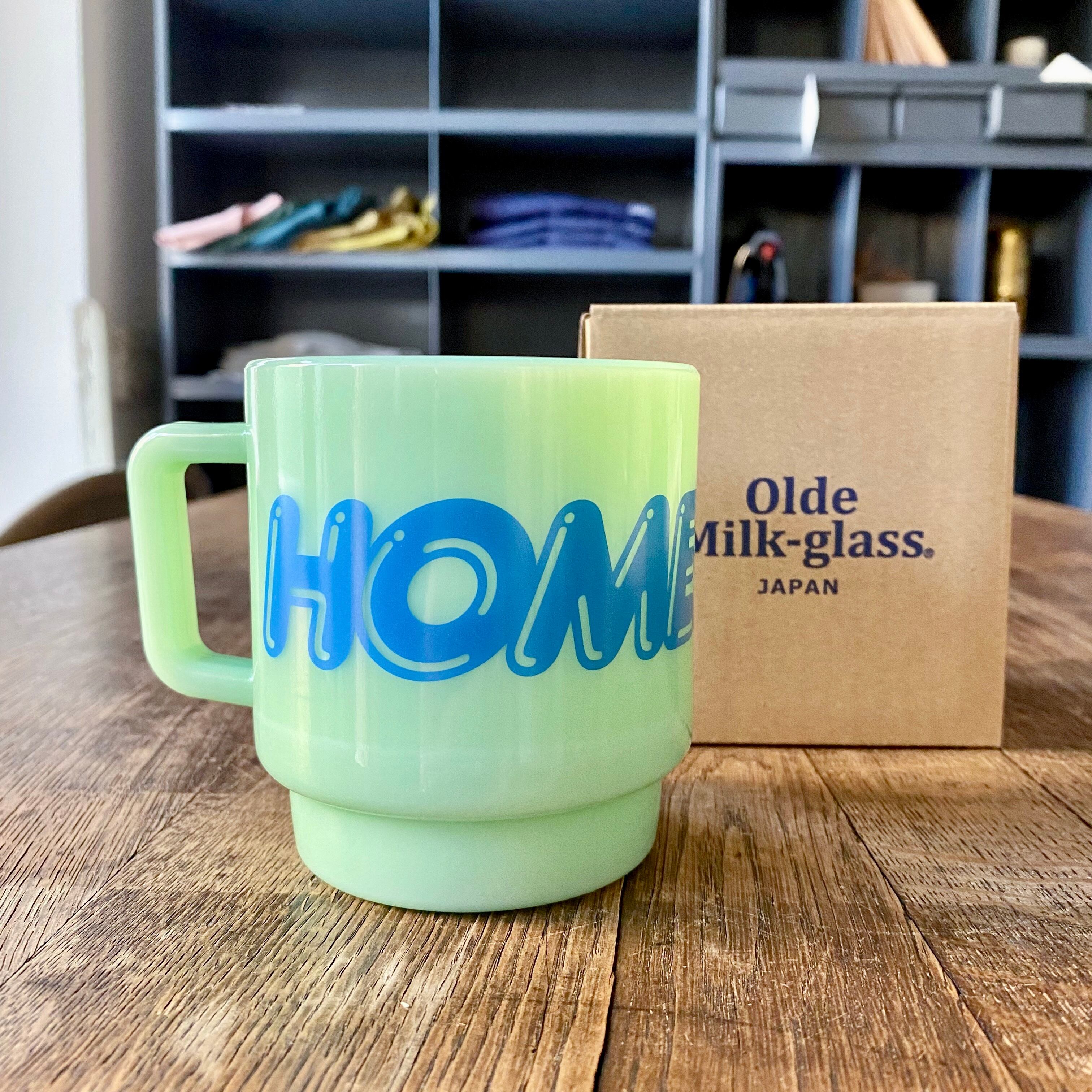 OLDE MILK-GLASS "HOMEBODY" MUG (GREEN)