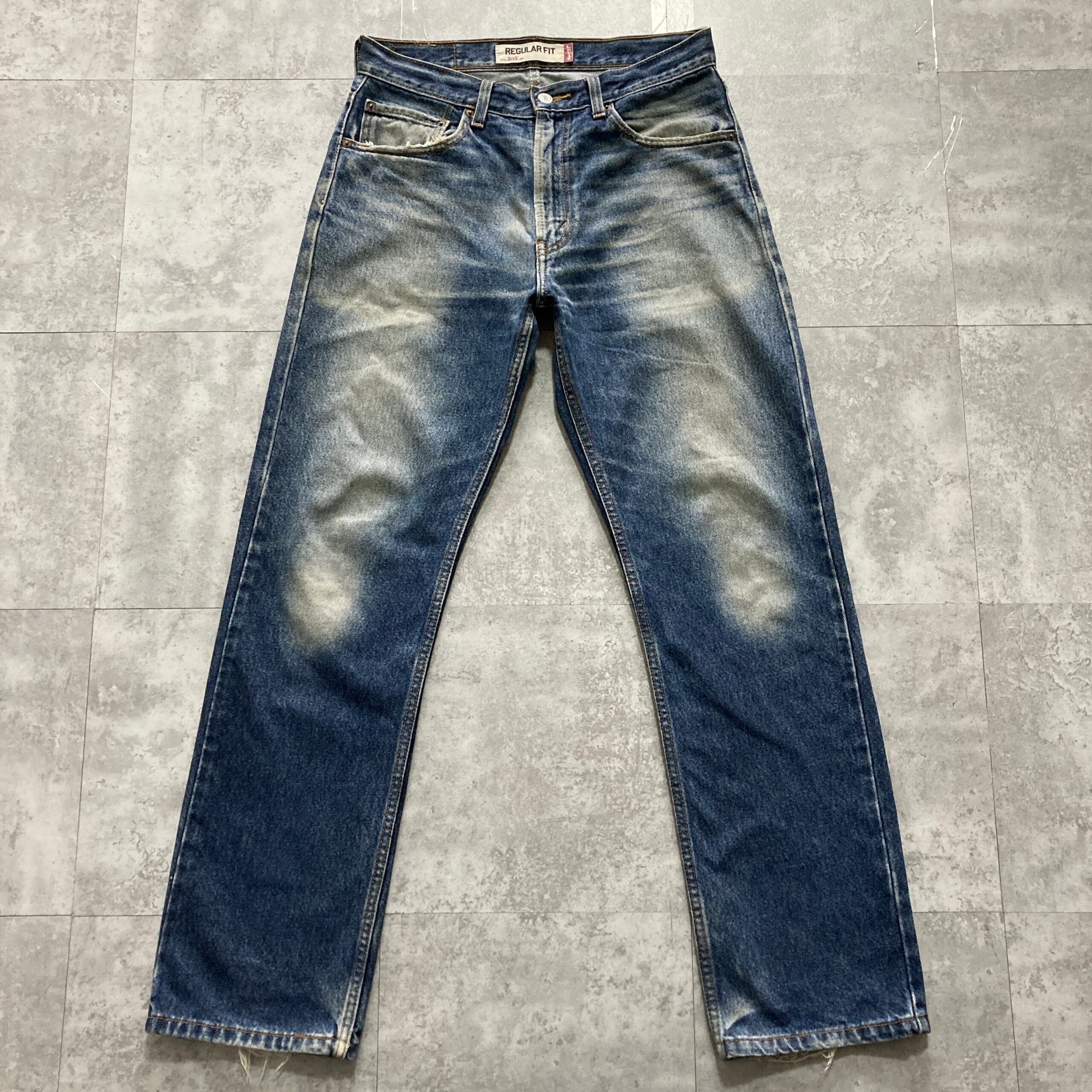 W32 L32】00s Levis 505 リーバイス 08年製 ジッパーフライ 縦落ち