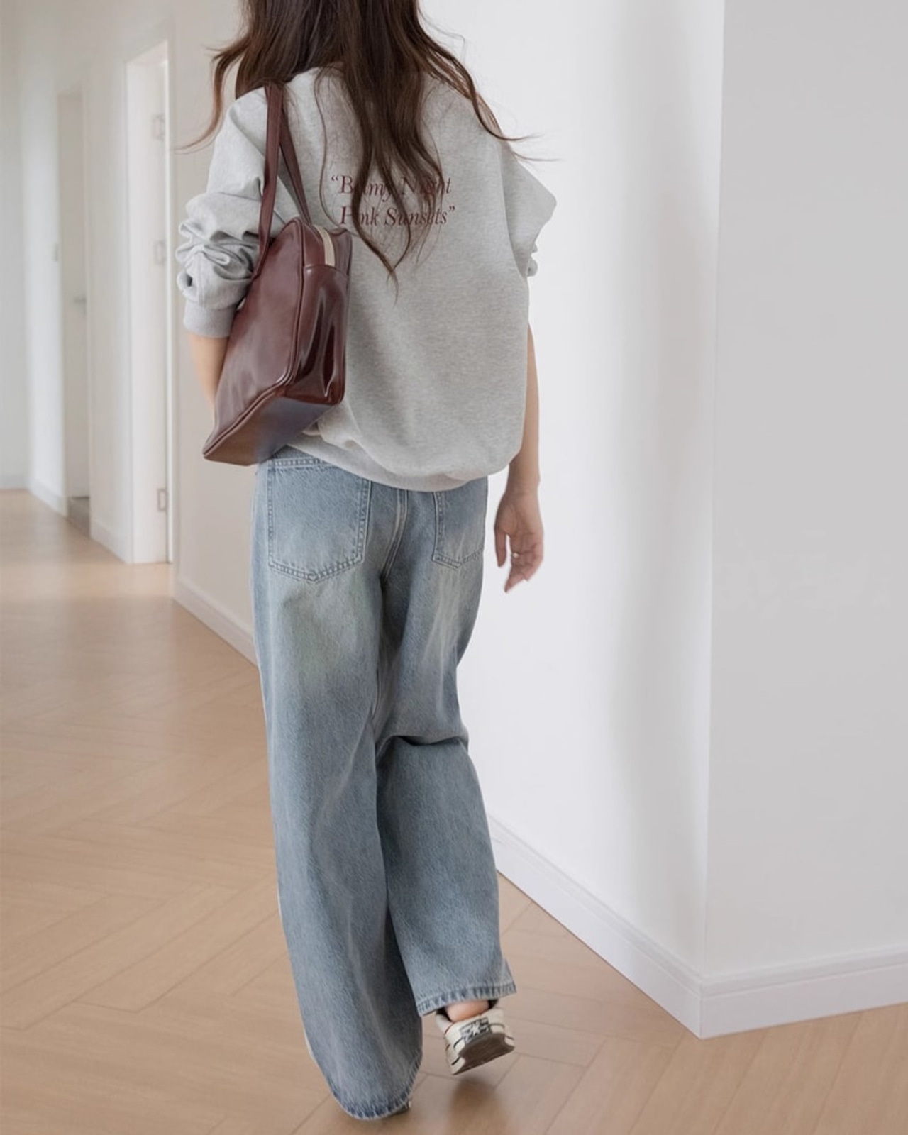 Wide leg damage denim Pants T20166