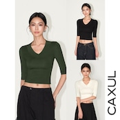 Soft V-Neck Stretch Tee/3color