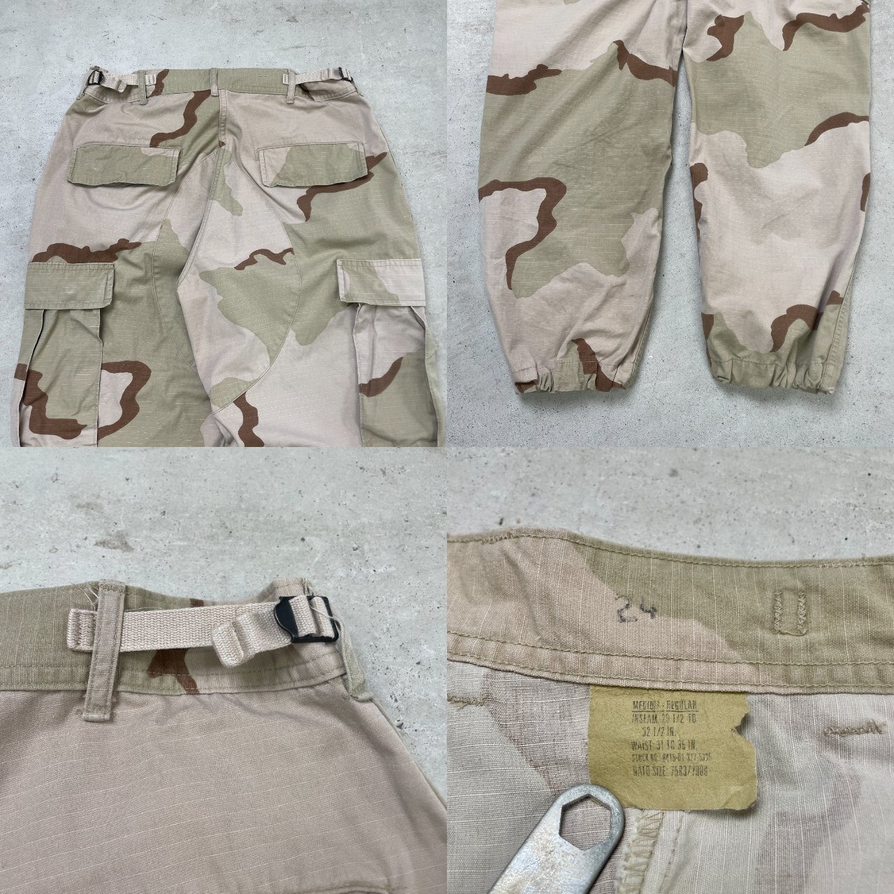 02年納品 米軍実品 3C デザートカモ 迷彩 ミリタリーカーゴパンツ 