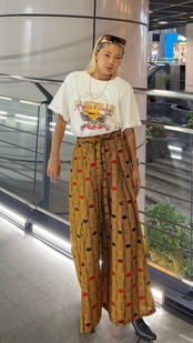 AKOO アフリカン柄ワイドパンツ