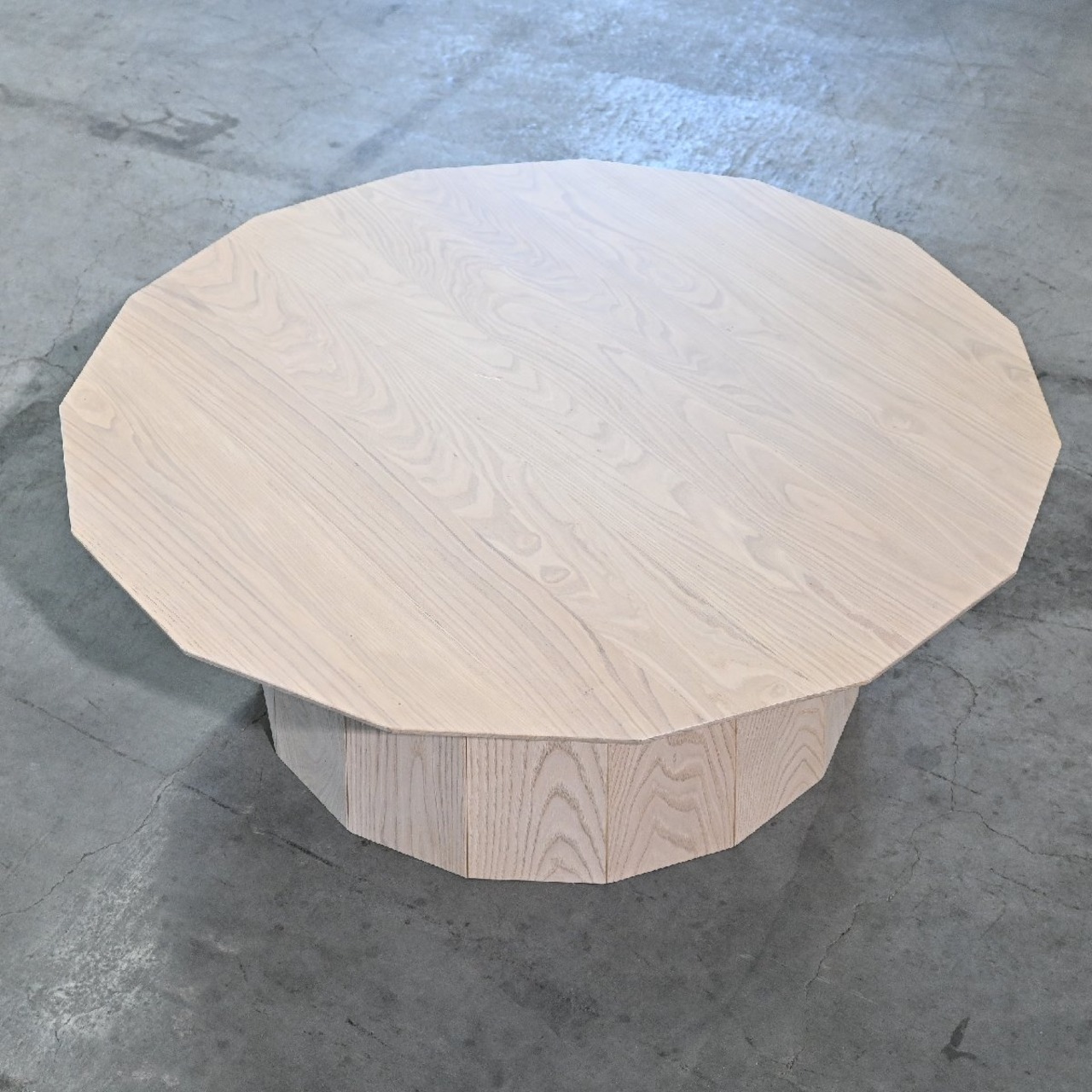 KNS 12万「Colour Wood Plain XL/カラーウッドプレーン」ローテーブル 栗材 多角形 センター リビング 店舗 カリモク ニュースタンダード【中古家具/中古インテリア/USED家具ユーズド家具/リサイクル】