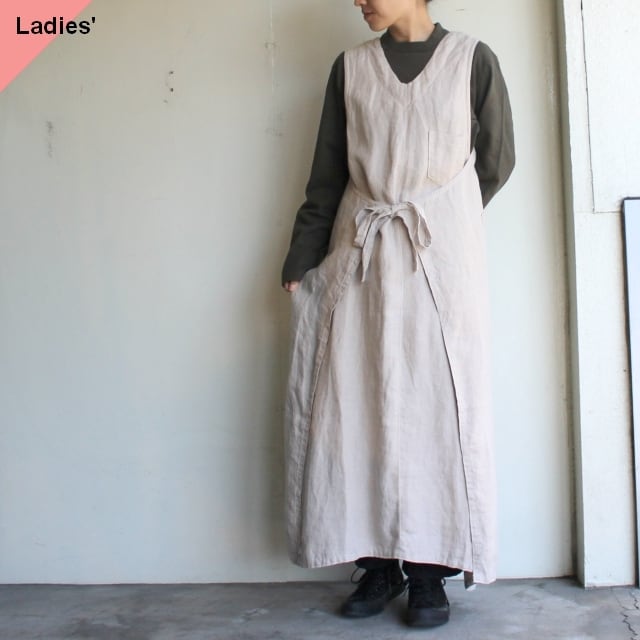 Kinotto Ox Apron キノット リネンoxエプロンワンピース 251o 01 麻キナリ C Countly Online Store メンズ レディス ユニセックス通販