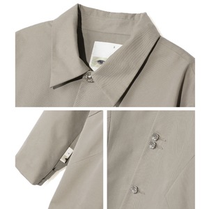 デザインシックボタン薄手コート　954