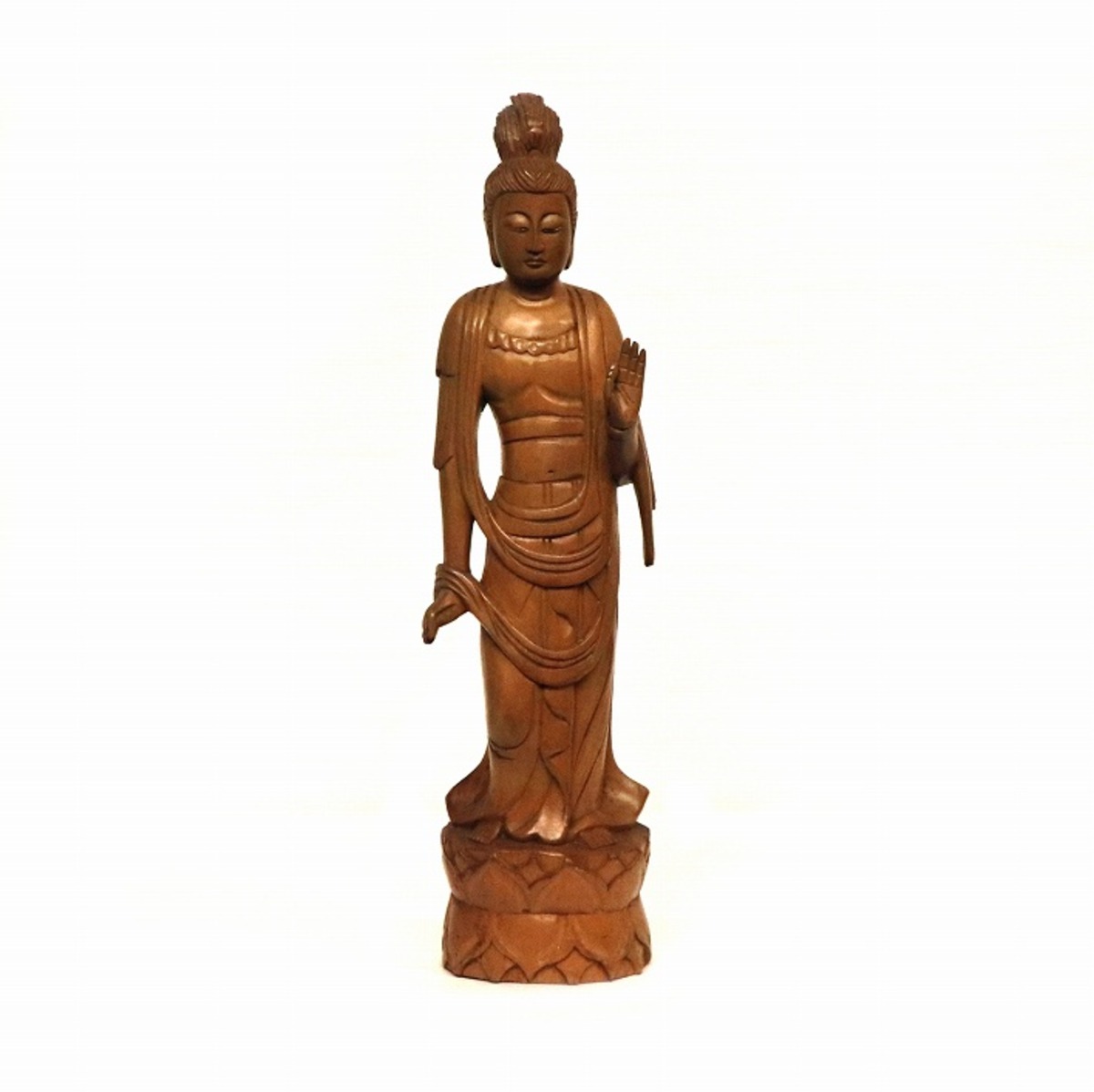 木製・木彫・菩薩像・仏像・置物・No.190805-35・梱包サイズ60 