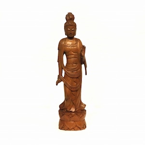 木製・木彫・菩薩像・仏像・置物・No.190805-35・梱包サイズ60